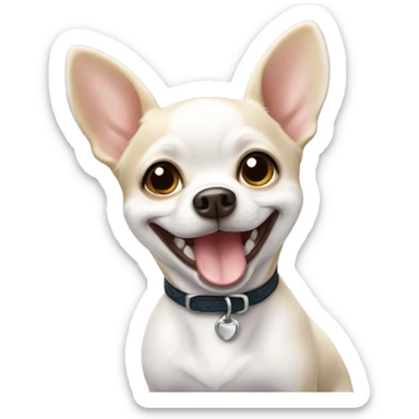 White smiling chiwawa sticker