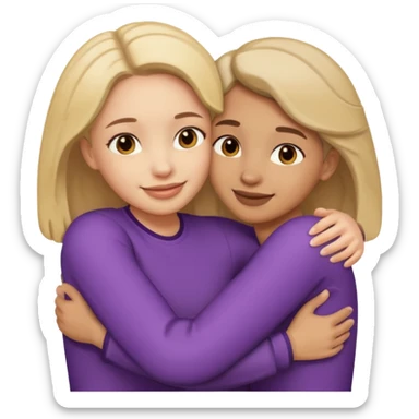 Girl and her partner hugging sticker