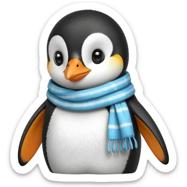 penguin with different scarf single-color  sticker