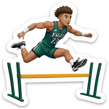 Saqoun Barkley hurdle over a person but on the eagles sticker