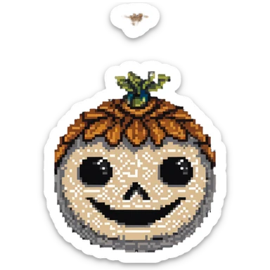 horror sackface with intricate stitching patterns and detailed burlap texture sticker