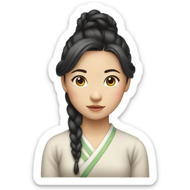 Chinese girl with tied hair sticker