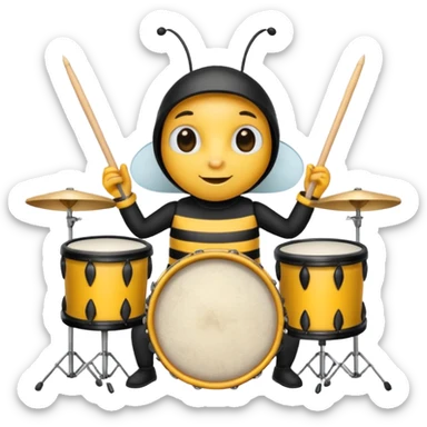 drum player bee sticker