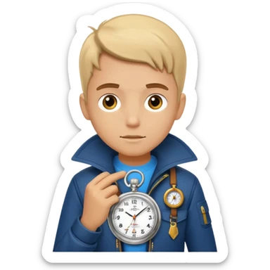 future Explorer with futuristic pocket watch sticker