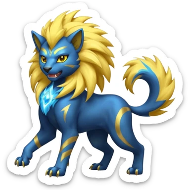 Pyroar-Luxray-Fakémon-hybrid-creature (full body)  sticker