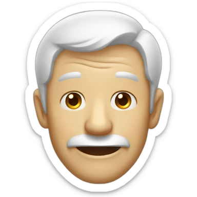 old man smiling but secretly in pain sticker