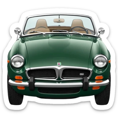 1977 British racing green Mgb roadster chrome bumper wire wheels sticker