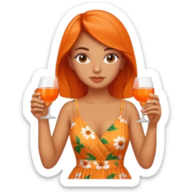 Erin Higginbotham drinking an aperol spritz sticker