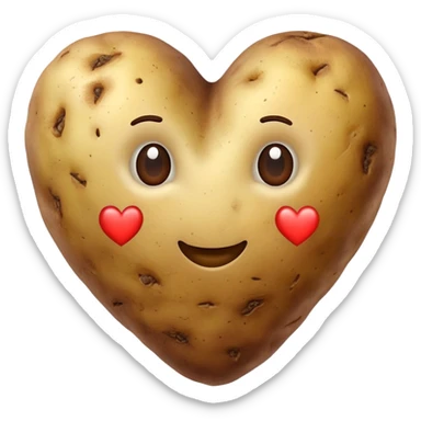 Potato in the shape of a heart sticker