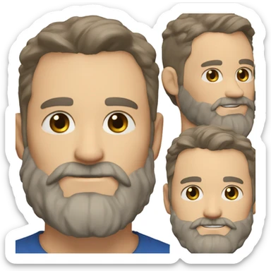 46-year-old male long beard and little gray and beard. Blue eyes light brown hair rugged good looks sticker