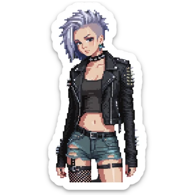 punk rock girl sticker
