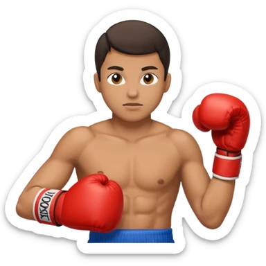 athlete in boxing gloves sticker