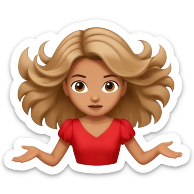 A sassy girl flipping her hair  sticker