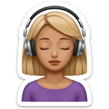 Woman listening to music with closed eyes sticker