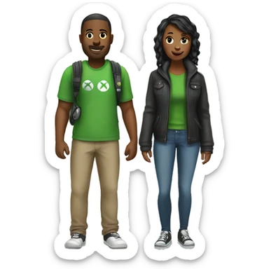 Couple with Xbox  sticker