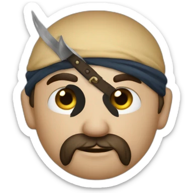 un pirate avec une flèche dans les mains qui pointe à droite sticker