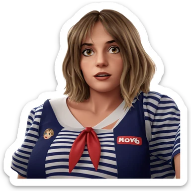 girl in striped shirt sticker