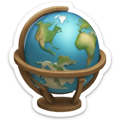 fantasy world globe sticker