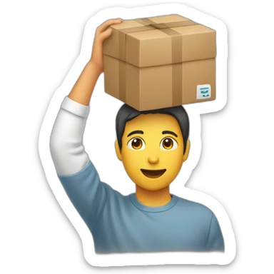 person lifting something above their head sticker