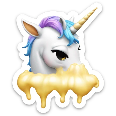 unicorn puking  sticker