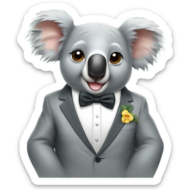 Koala wearing a bow tie sticker