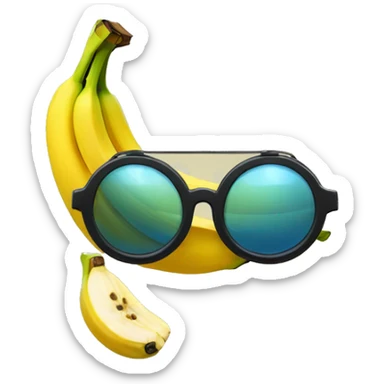 emoji de una banana con unos lentes de sol que digan "todocambur" sticker