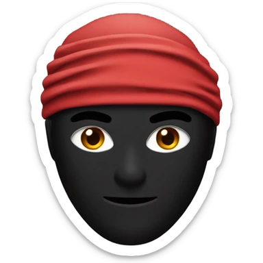 Black ninja with red ninja mask sticker