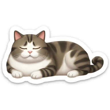 Chubby cat sunbathing  sticker