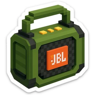 military-themed portable JBL speaker with olive green and black colors sticker