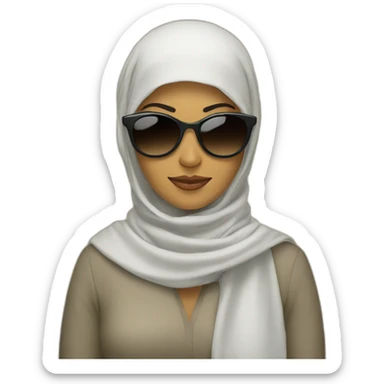 A women Who is wearing sunglasses and an islamic scarf sticker