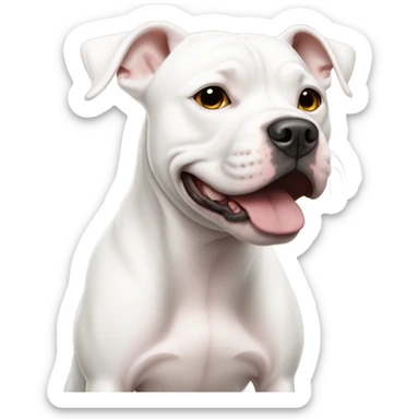 White pitbull with black spot sticker