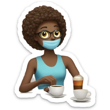 a person doing sports, spa and lunching in a coffee shop  sticker