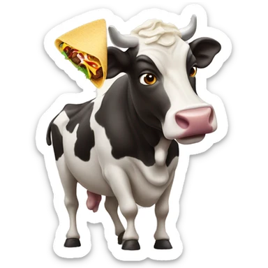 Cow eating Taco Bell sticker