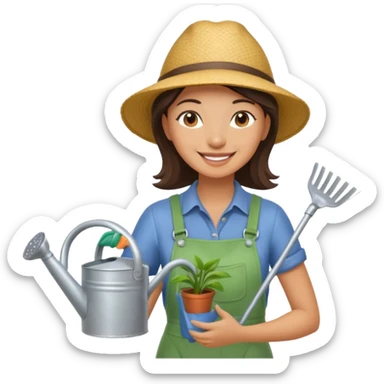 woman gardener  sticker
