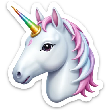 Totally white unicorn sticker