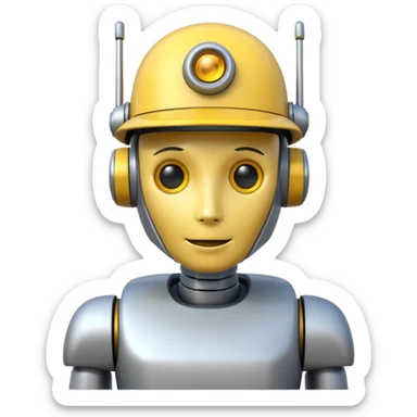 robot with yellow hat sticker