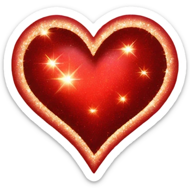 Sparkling red hearts sticker