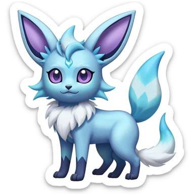 Fluffy celestial Glaceon-Espeon-Umbreon-hybrid, full body sticker