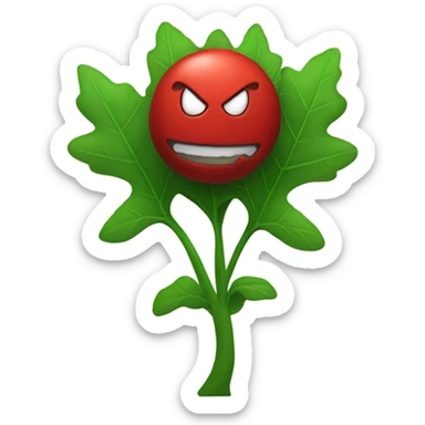 Bfdi evil leafy red. sticker