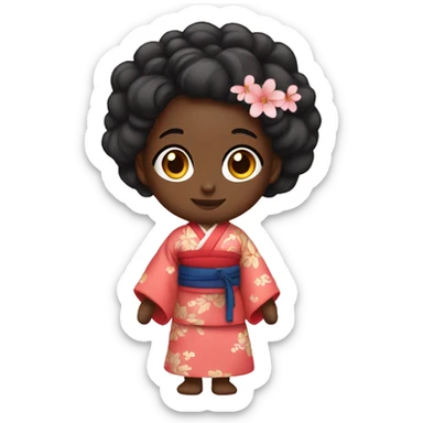 Black girl with kimono sticker