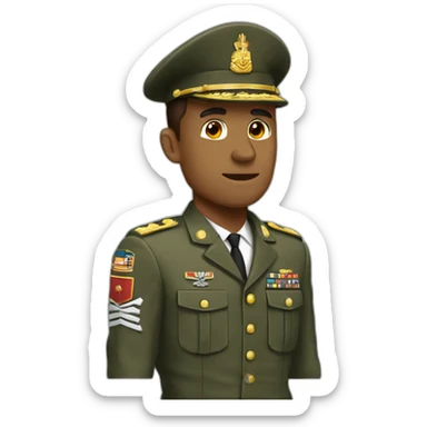 Militaire avec sa main sur sa tempe sticker