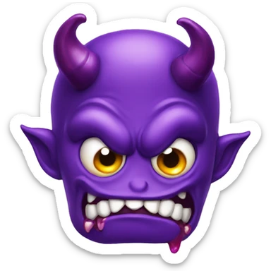 Purple devil drooling  sticker