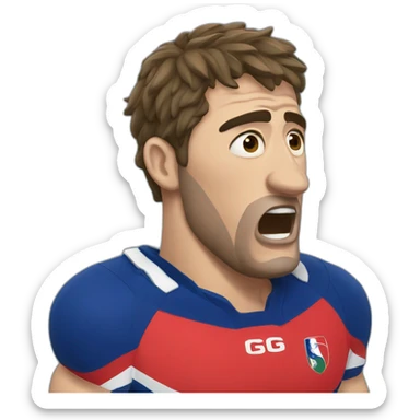French rugbyman crying sticker
