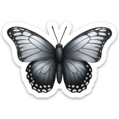 butterfly black and silver sticker