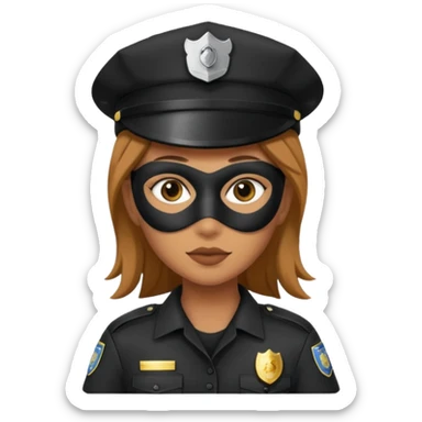 thief with police hat, thief mask, thief black prison dress. sticker