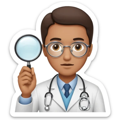 medico com uma lupa sticker