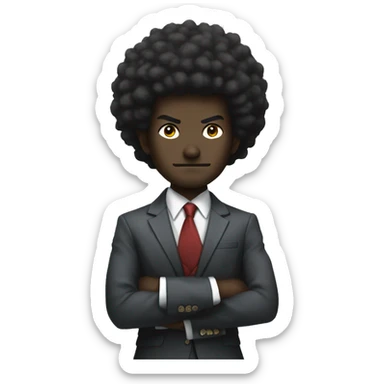 Afro samurai in a Wall Street suit sticker