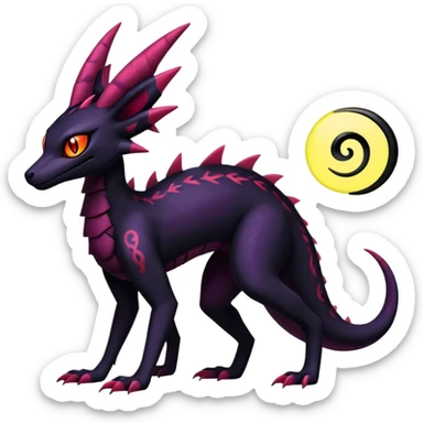 Shiny gothic Salazzle-Salandit-Umbreon-Fakémon-hybrid-creature (full body) 4 legs sticker