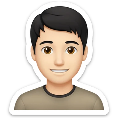 emoji of a smiling young man with black hair and blonde highlights, no beard sticker