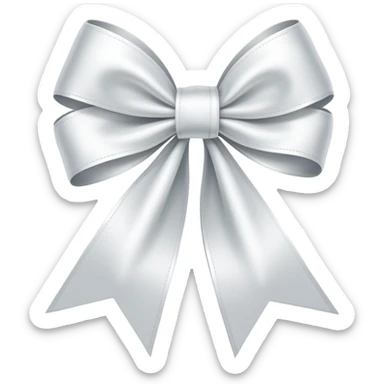 White ribbon bow  sticker